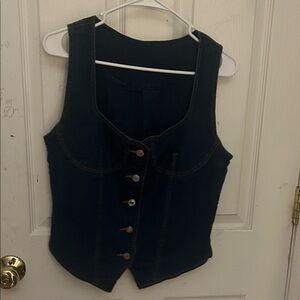 Denim Button-Up Vest